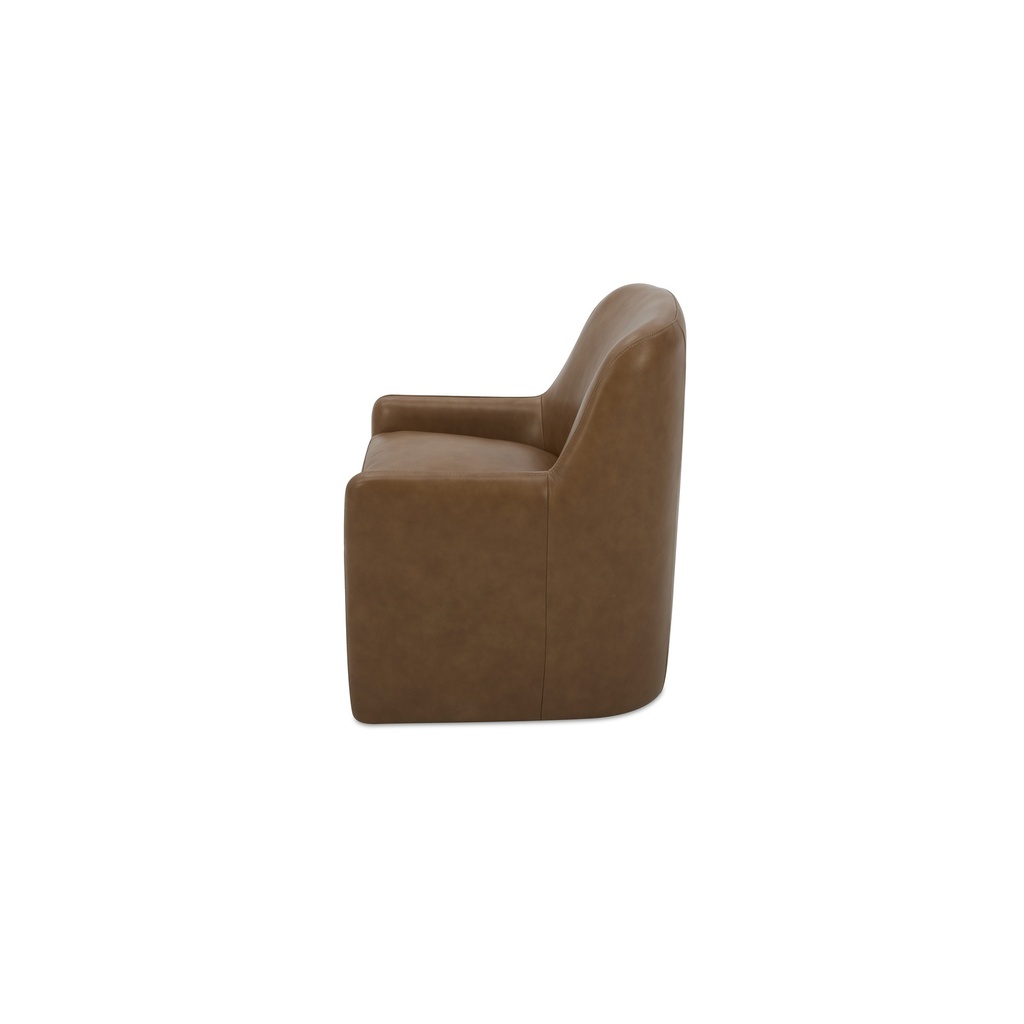 Maisie Rolling Dining Chair Tan Leather - 2