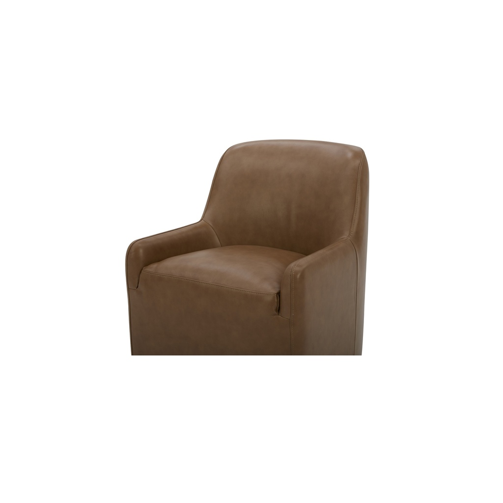 Maisie Rolling Dining Chair Tan Leather - 4