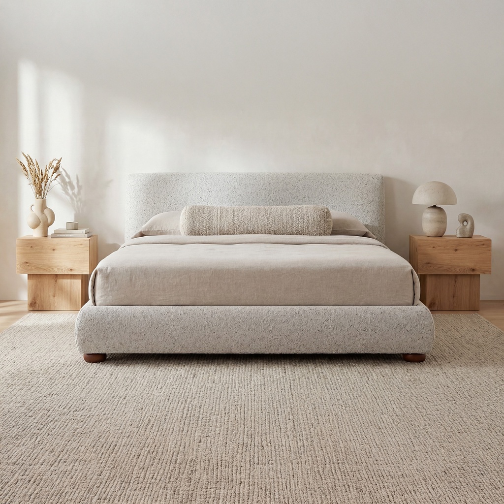 Beau King Storage Bed Speckled Light Grey - 7