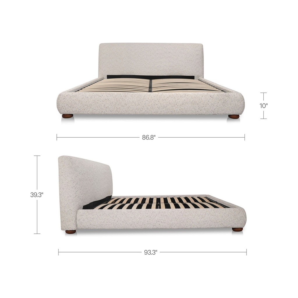 Beau King Storage Bed Speckled Light Grey - 8