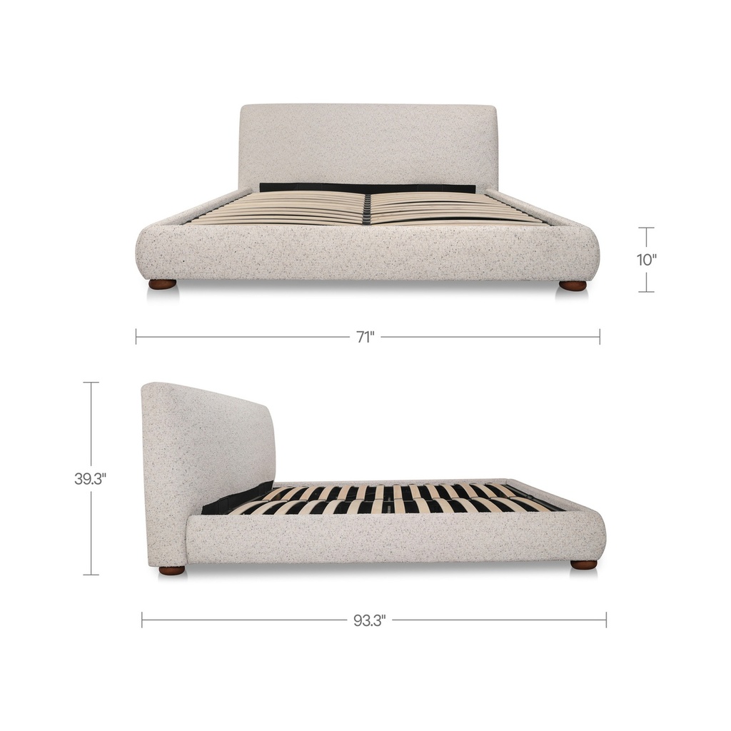 Beau Queen Storage Bed Speckled Light Grey - 8