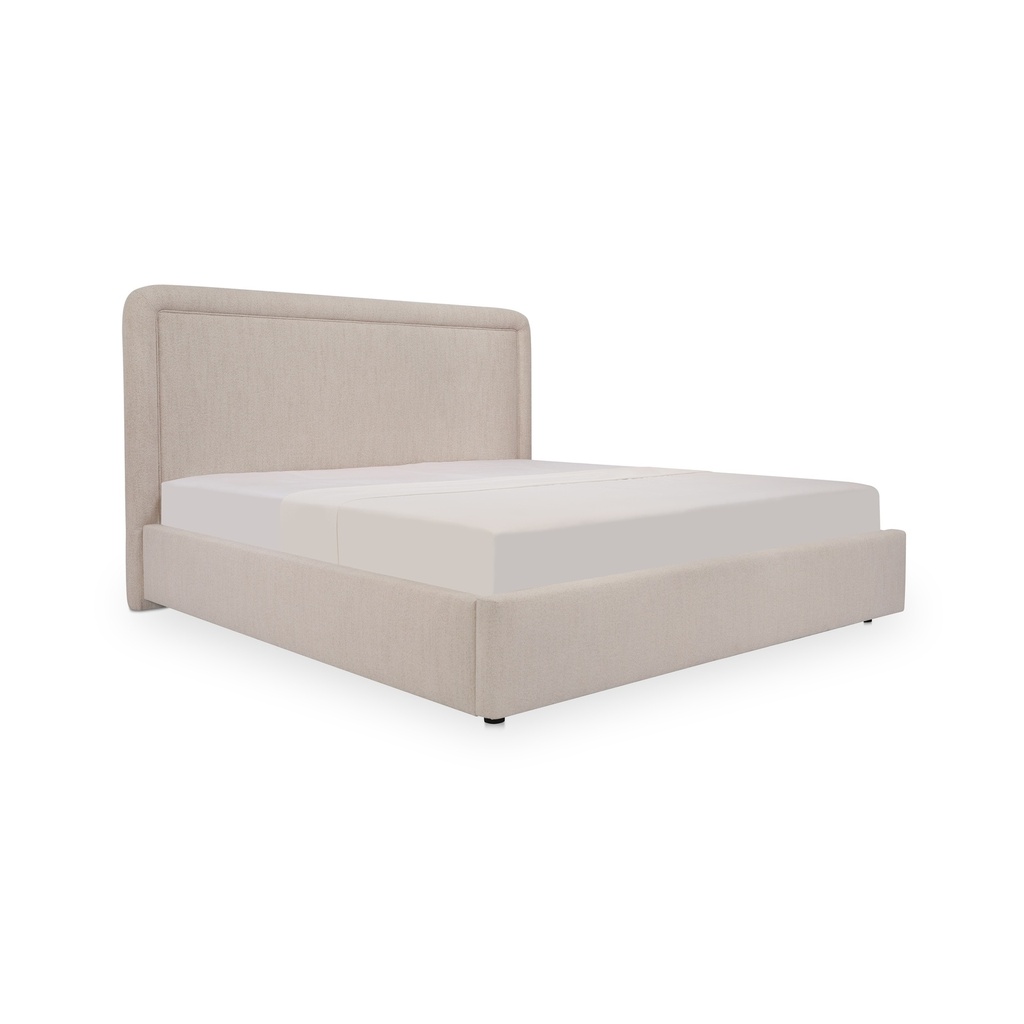 Simon Queen Storage Bed Flecked Beige - 1