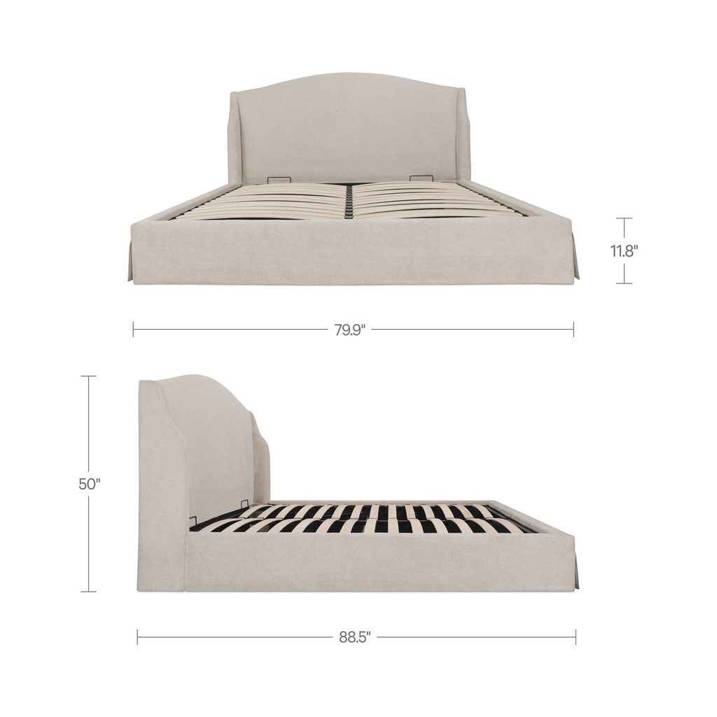 Weston King Storage Bed Cream - 7