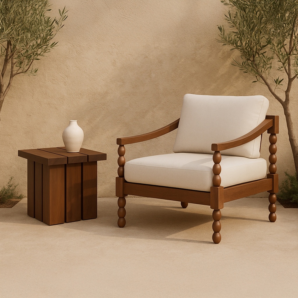 Denby Outdoor Side Table Brown - 4