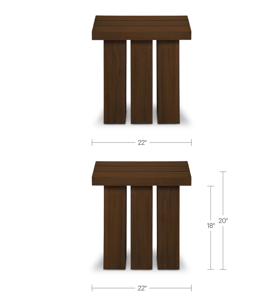 Denby Outdoor Side Table Brown - 6