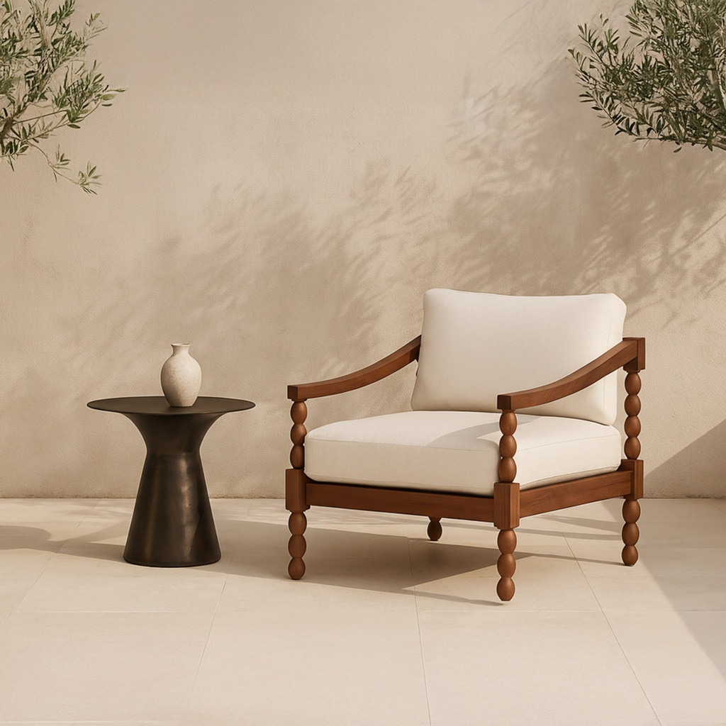 Delilah Outdoor Accent Chair Brown - 5