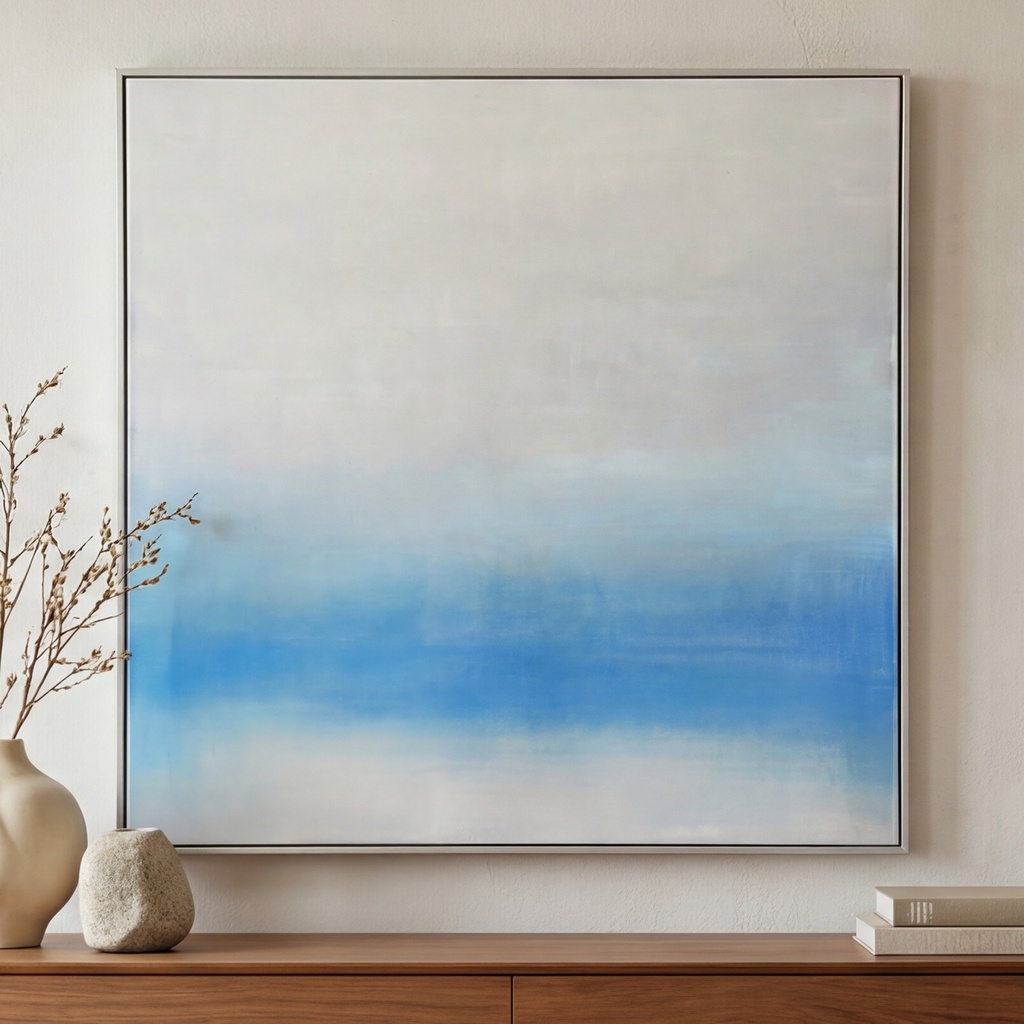 Morning Light Framed Painting Blue Palette - 4