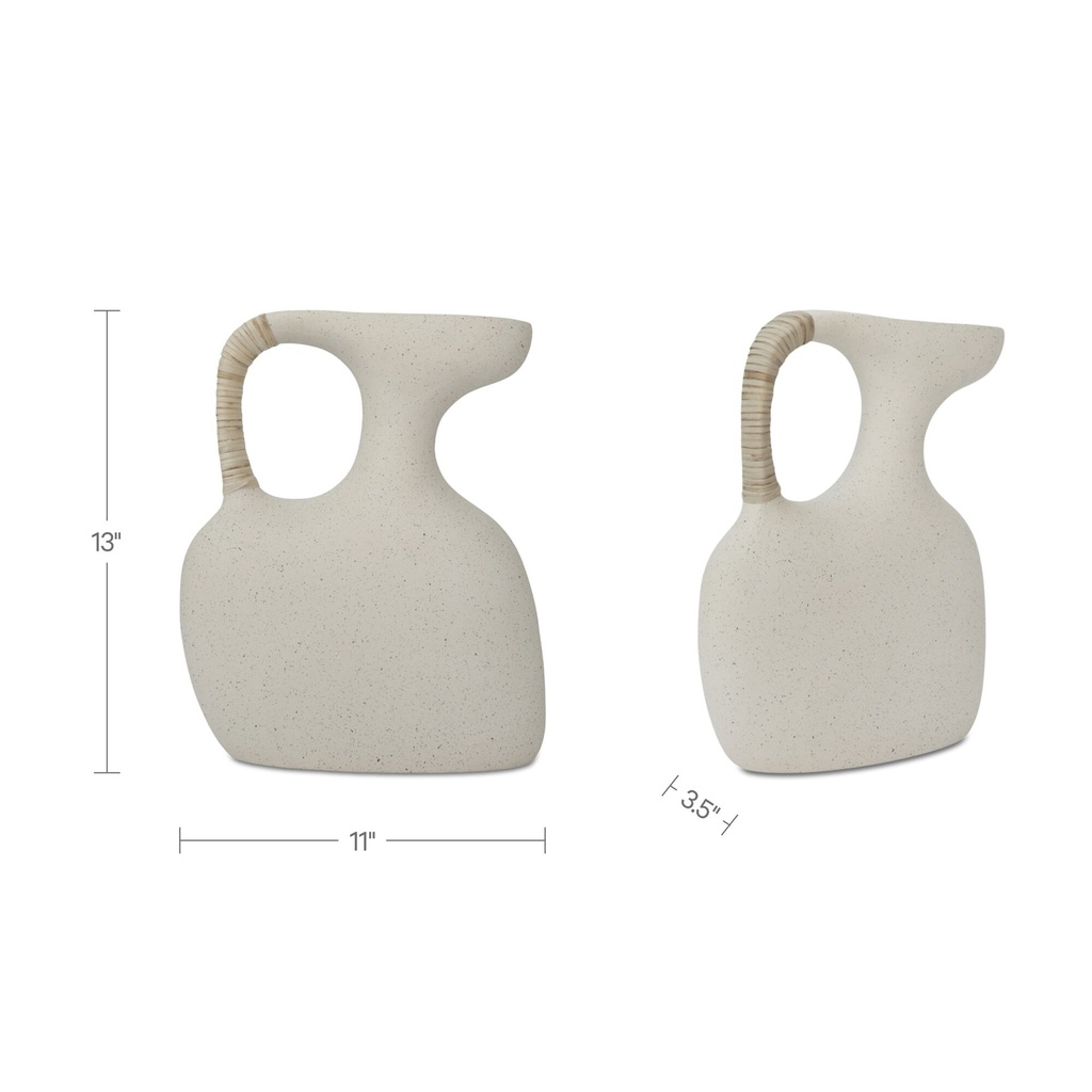 Vila 13In Sculptural Vessel Cream White - 2