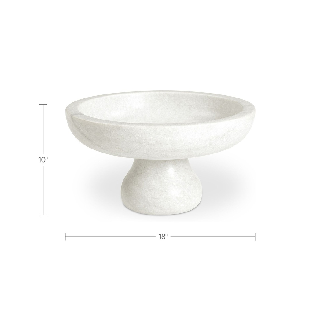 Palermo Pedestal Bowl White Marble - 2