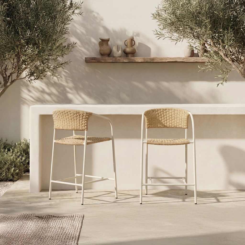 Zola Outdoor Counter Chair Natural - 7