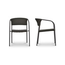 Zola Outdoor Dining Chair Dark Brown-Set Of Two - 2
