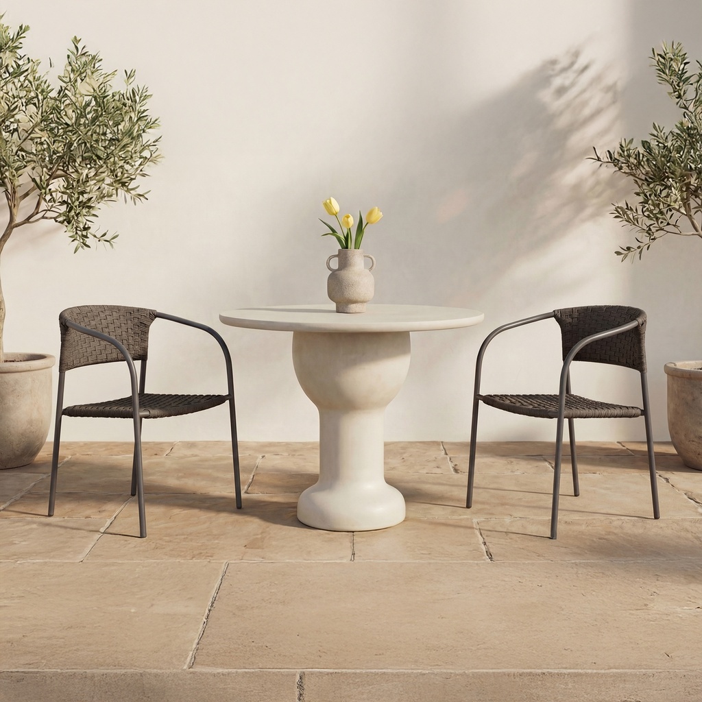 Zola Outdoor Dining Chair Dark Brown-Set Of Two - 8