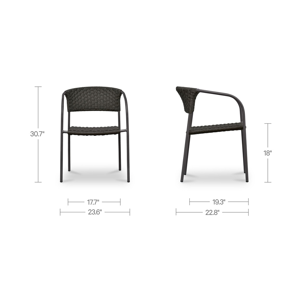 Zola Outdoor Dining Chair Dark Brown-Set Of Two - 9