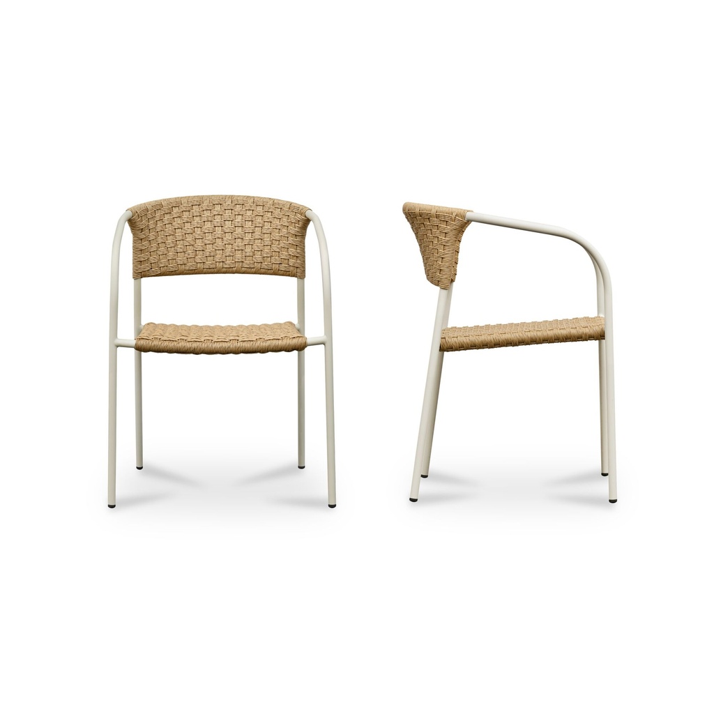 Zola Outdoor Dining Chair Natural-Set Of Two - 2