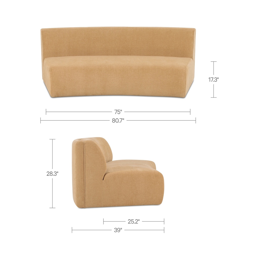 Naomi Concave Sofa Golden Yellow - 11