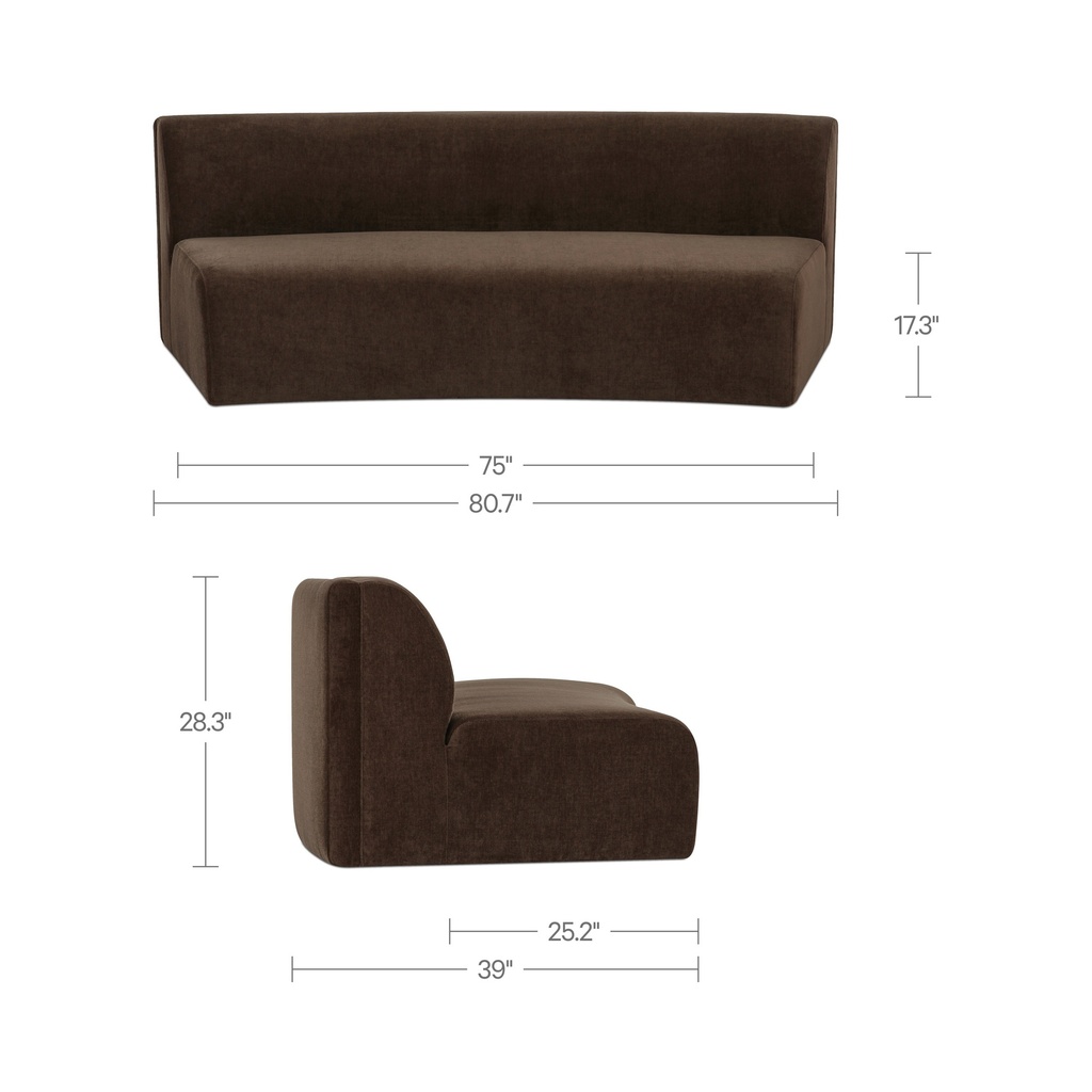 Naomi Concave Sofa Dark Brown - 8