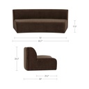 Naomi Concave Sofa Dark Brown - 8