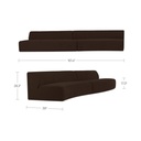 Naomi 2 Piece Wave Modular Sectional Dark Brown - 8