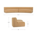 Naomi 2 Piece Concave Modular Sectional Golden Yellow - 11