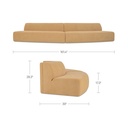 Naomi 2 Piece Convex Modular Sectional Golden Yellow - 11