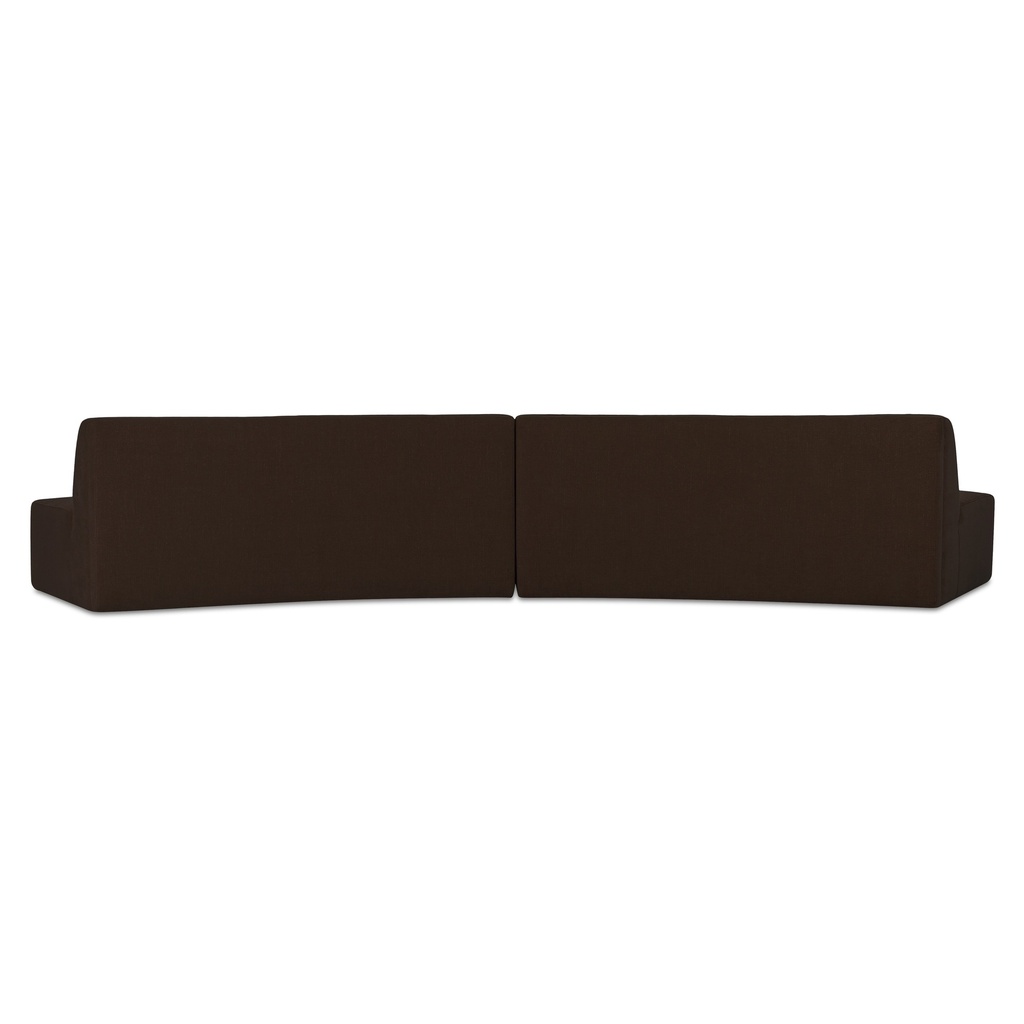 Naomi 2 Piece Convex Modular Sectional Dark Brown - 4