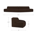 Naomi 2 Piece Convex Modular Sectional Dark Brown - 8
