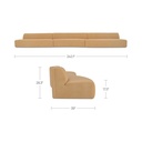 Naomi 3 Piece Wave Modular Sectional Golden Yellow - 10
