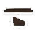Naomi 3 Piece Wave Modular Sectional Dark Brown - 7