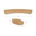 Naomi 3 Piece Concave Modular Sectional Golden Yellow - 10