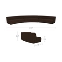 Naomi 3 Piece Concave Modular Sectional Dark Brown - 7