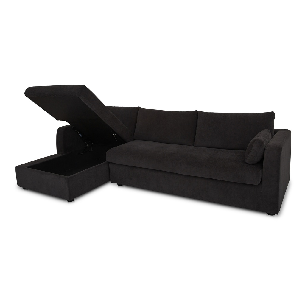 Burrow Sleeper Sectional With Storage Chaise Black Left - 2