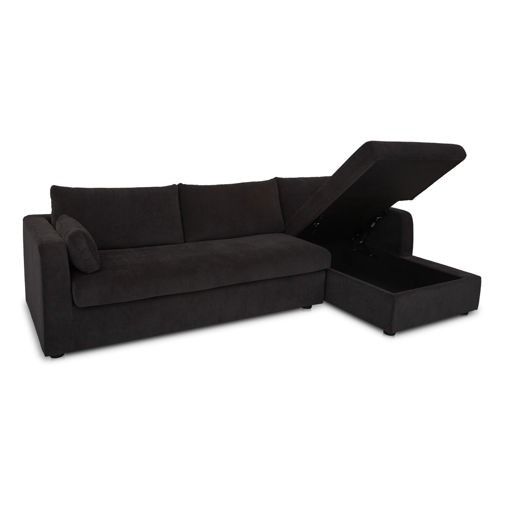 Burrow Sleeper Sectional With Storage Chaise Black Right - 1
