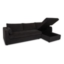 Burrow Sleeper Sectional With Storage Chaise Black Right - 1