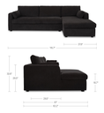 Burrow Sleeper Sectional With Storage Chaise Black Right - 8