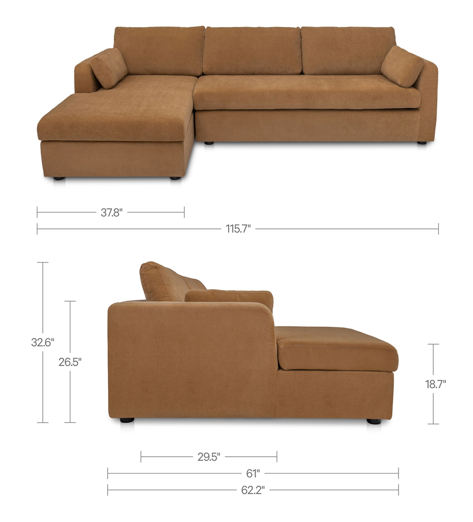 Burrow Sleeper Sectional With Storage Chaise Ginger Left - 8