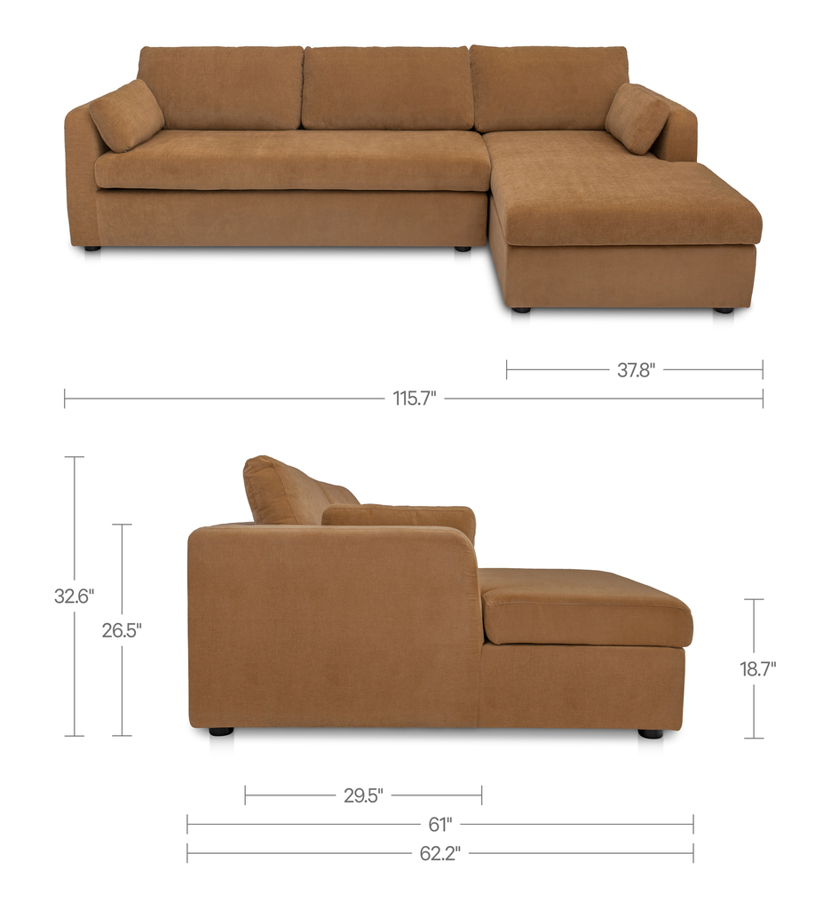Burrow Sleeper Sectional With Storage Chaise Ginger Right - 8