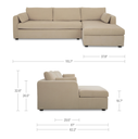 Burrow Sleeper Sectional With Storage Chaise Sand Right - 8