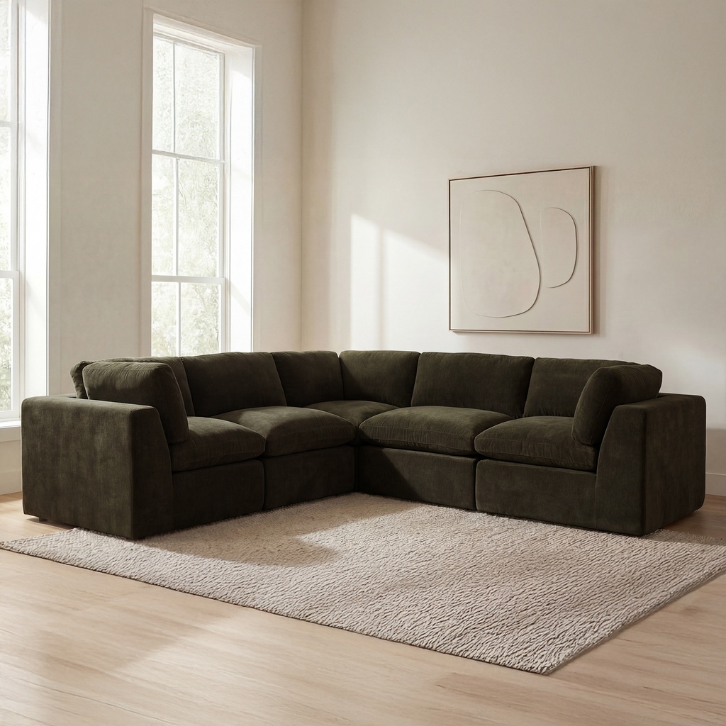 Cates Classic L Modular Sectional Dark Green - 5