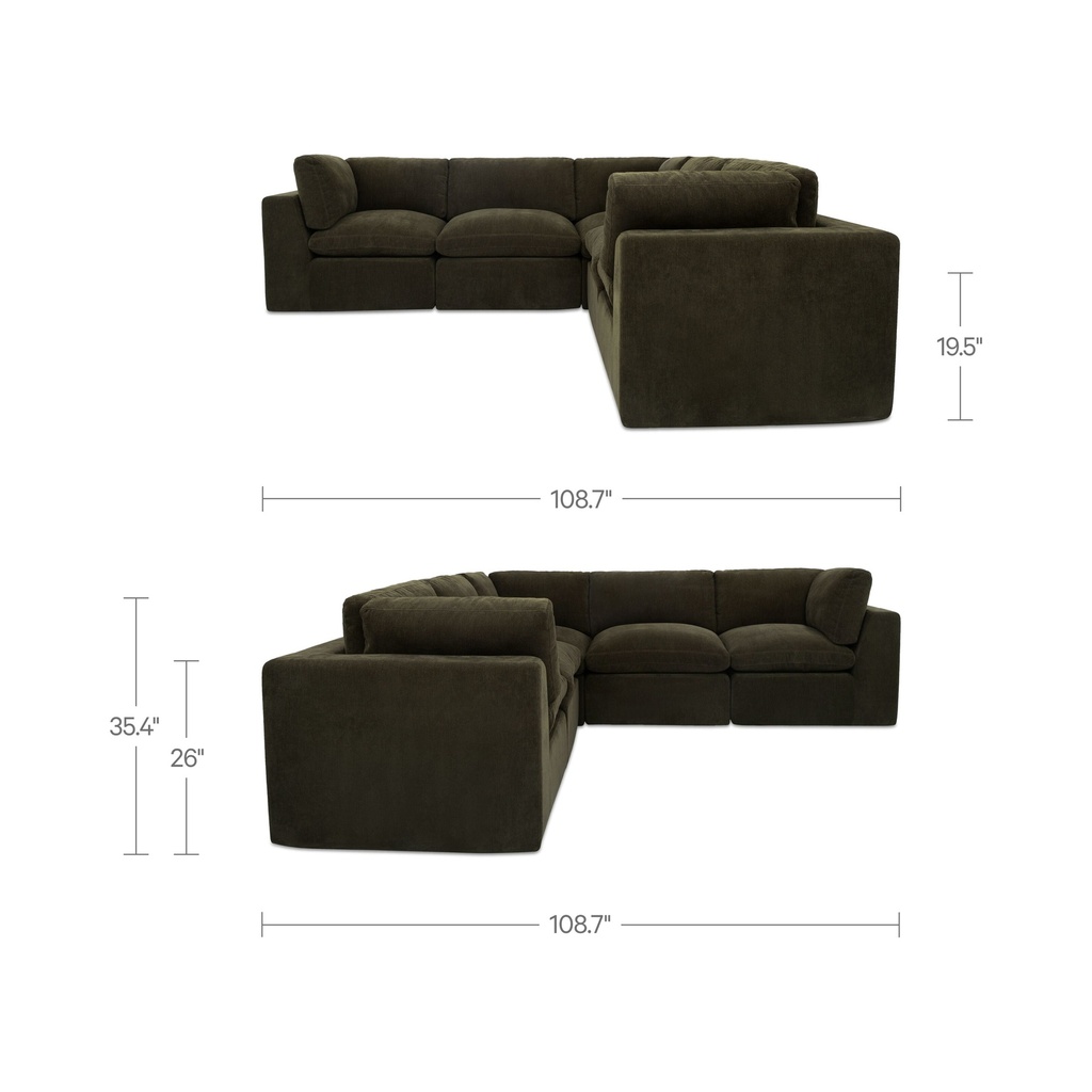 Cates Classic L Modular Sectional Dark Green - 8