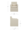 Lydia Outdoor Slipcover Dining Chair Cream - 7