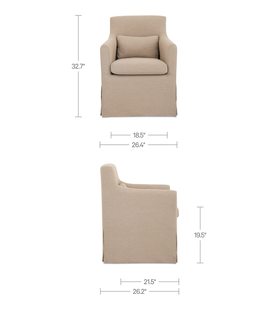 Lydia Outdoor Slipcover Dining Chair Light Brown - 7