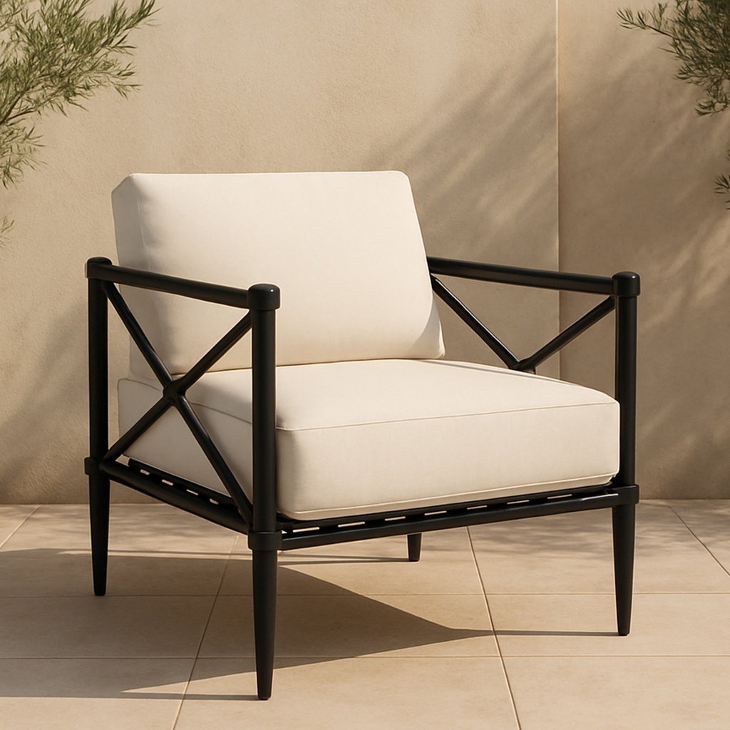 Willow Outdoor Accent Chair Cream - 6