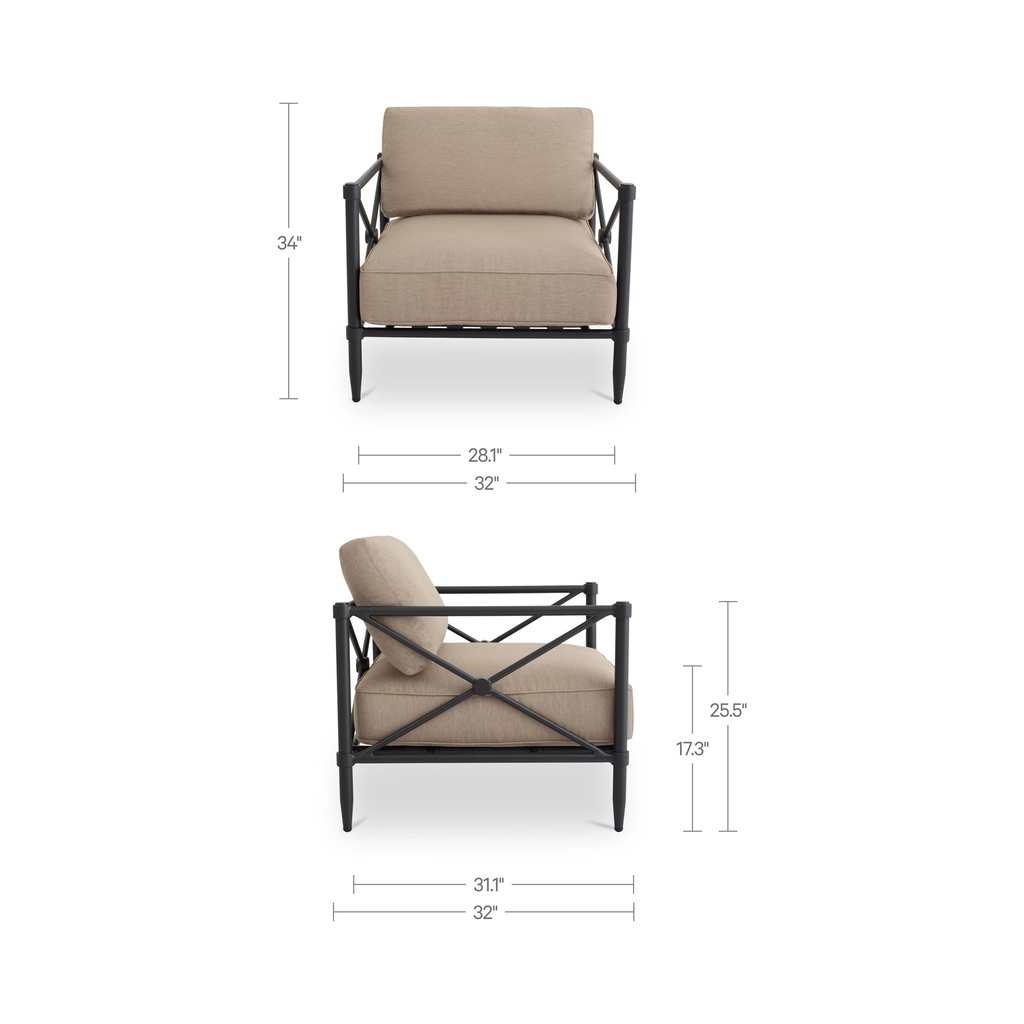 Willow Outdoor Accent Chair Light Brown - 7