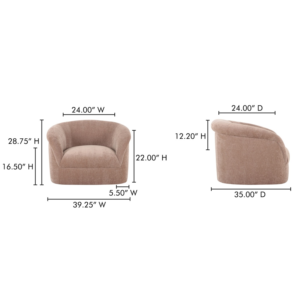 Thora Lounge Chair Blush - 9