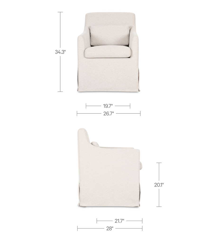 Lydia Slipcover Dining Chair Beige - 9