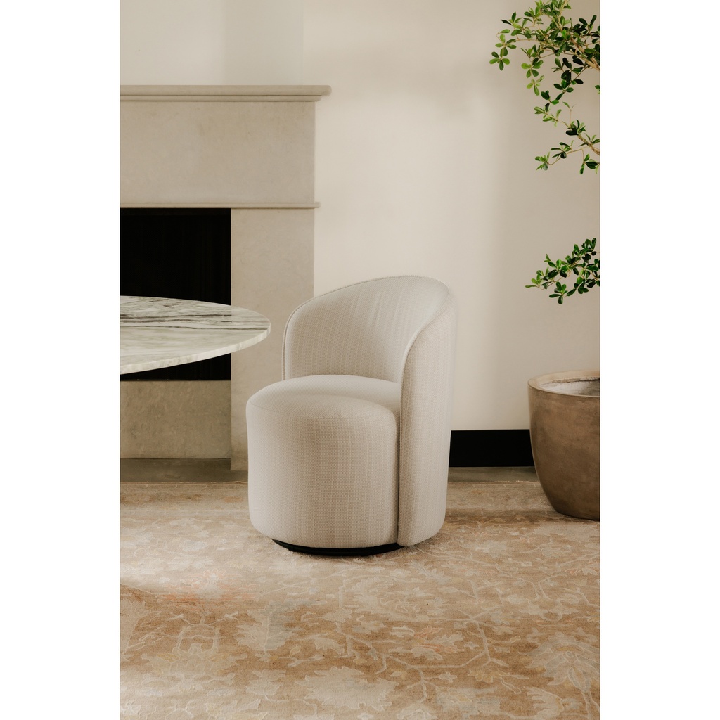 Sylvie Outdoor Swivel Dining Chair Cream - 5