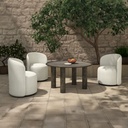 Sylvie Outdoor Swivel Dining Chair Cream - 9