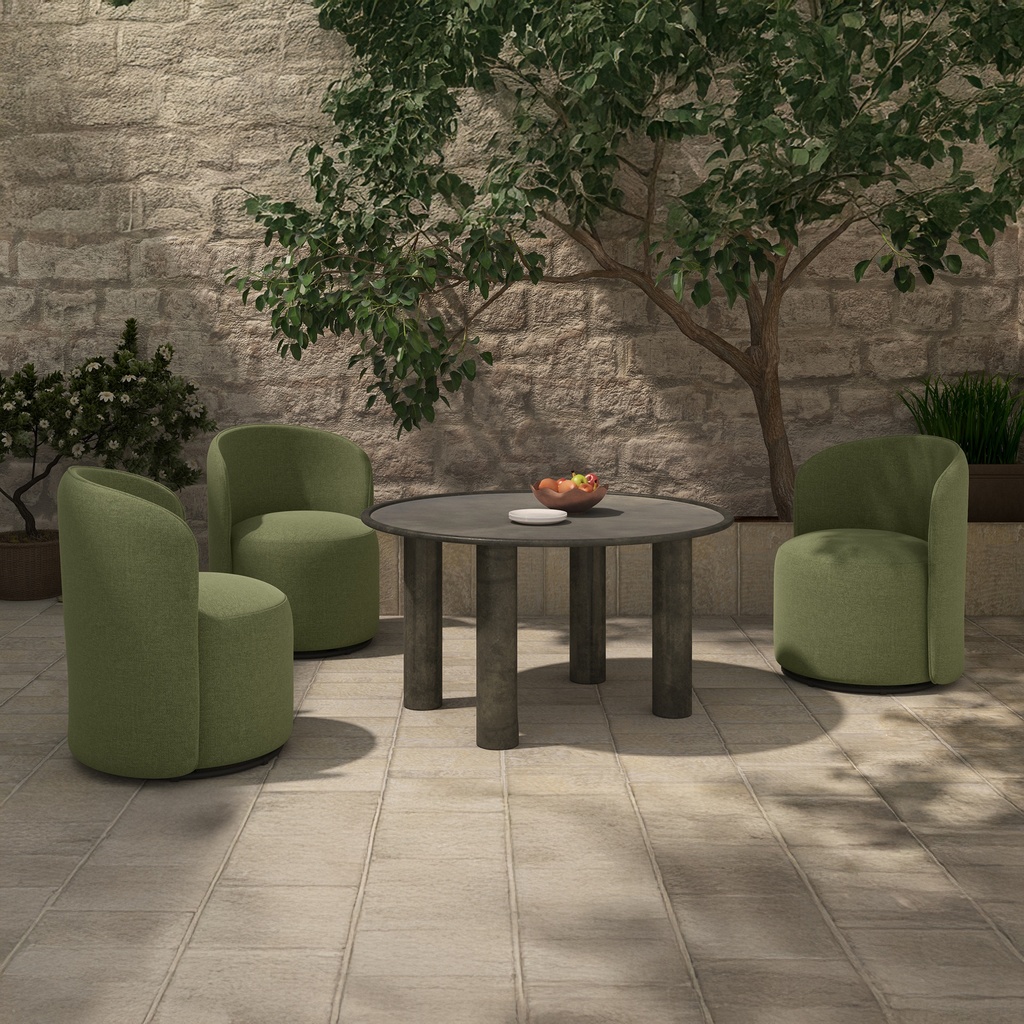 Sylvie Outdoor Swivel Dining Chair Green - 6