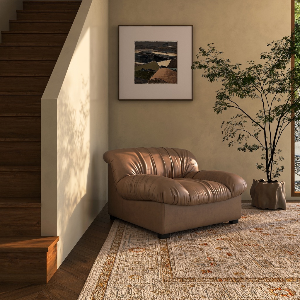 Halston Lounge Chair Tan Leather - 5