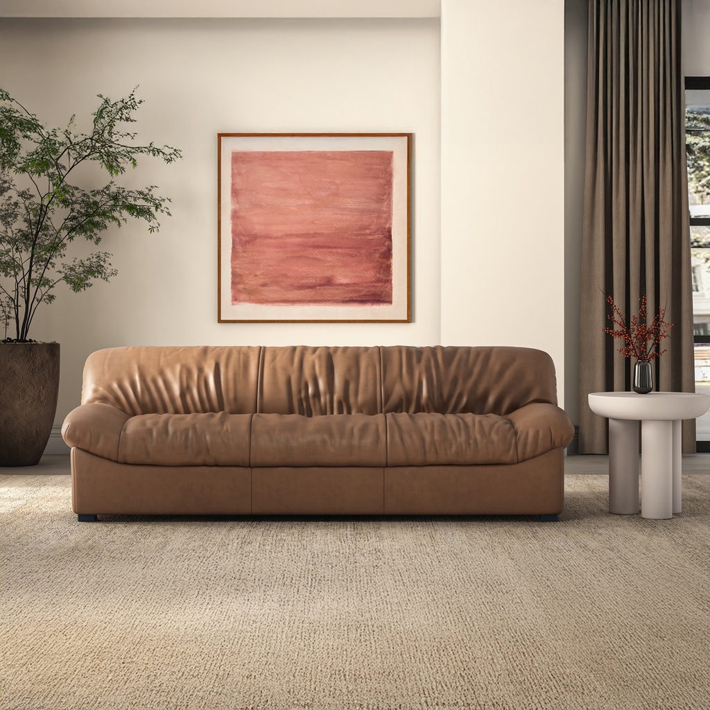 Halston Sofa Tan Leather - 5
